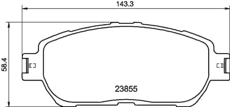 HELLA 8DB 355 014-441 Bremsbelagsatz, Scheibenbremsbelag für TOYOTA