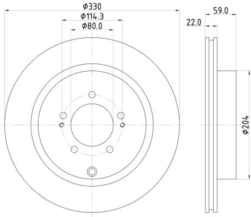 HELLA 8DD 355 116-881 Bremsscheibe f&uuml;r MITSU. LANCER (CY/ZA)