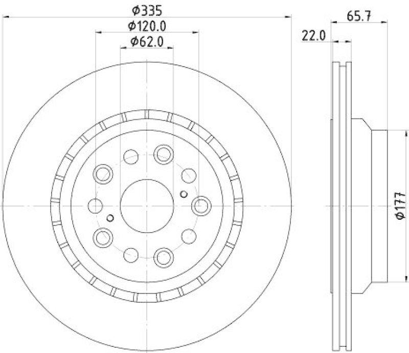 HELLA 8DD 355 116-931 Bremsscheibe für LEXUS LS (UVF4/USF4)