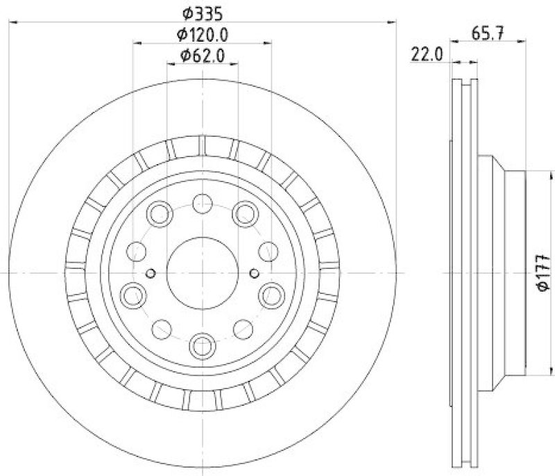 HELLA 8DD 355 116-941 Bremsscheibe f&uuml;r LEXUS LS (UVF4/USF4)