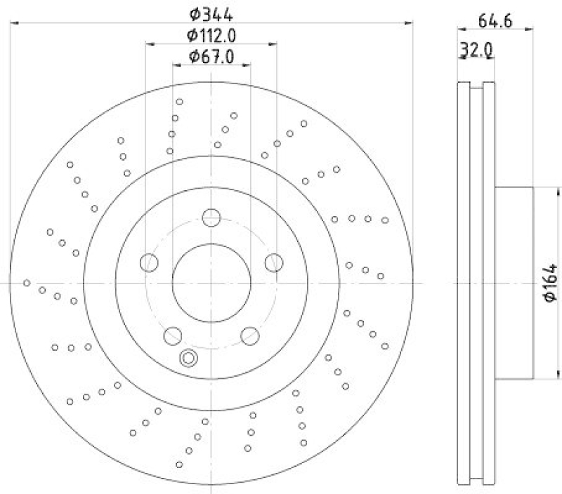 HELLA 8DD 355 116-951 Bremsscheibe f&uuml;r MB
