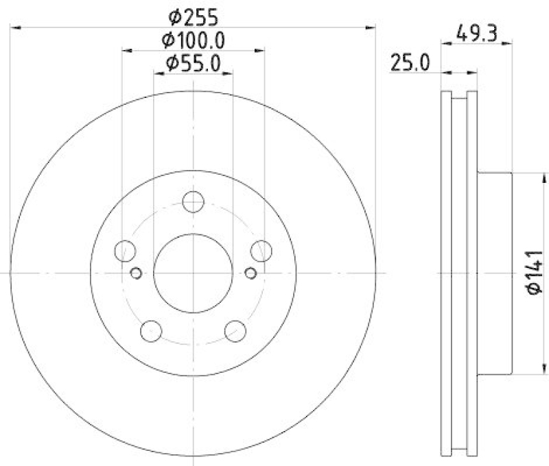 HELLA 8DD 355 116-981 Bremsscheibe f&uuml;r TOYOTA/LEXUS