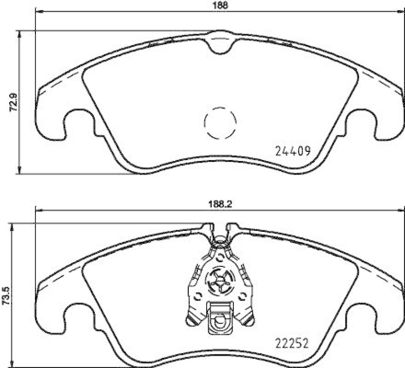 HELLA 8DB 355 023-221 Bremsbelagsatz, Scheibenbremsbelag f&uuml;r AUDI