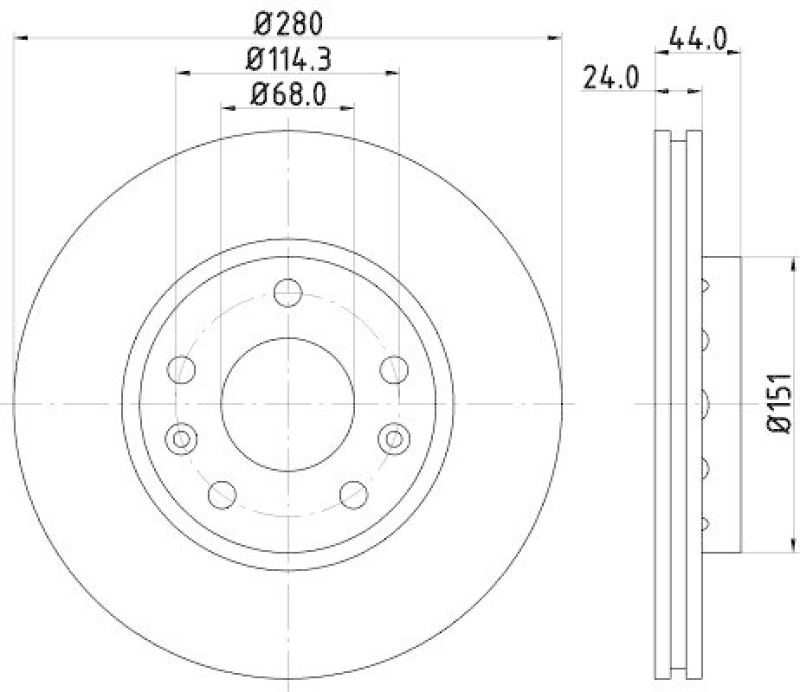 HELLA 8DD 355 129-121 Bremsscheibe f&uuml;r RENAULT/DACIA