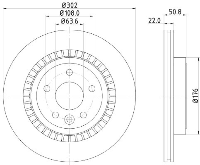 HELLA 8DD 355 129-151 Bremsscheibe f&uuml;r VOLVO