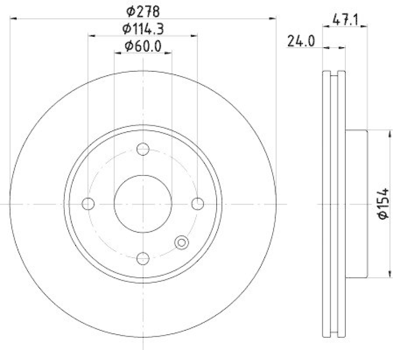 HELLA 8DD 355 117-061 Bremsscheibe f&uuml;r CHEVROLET
