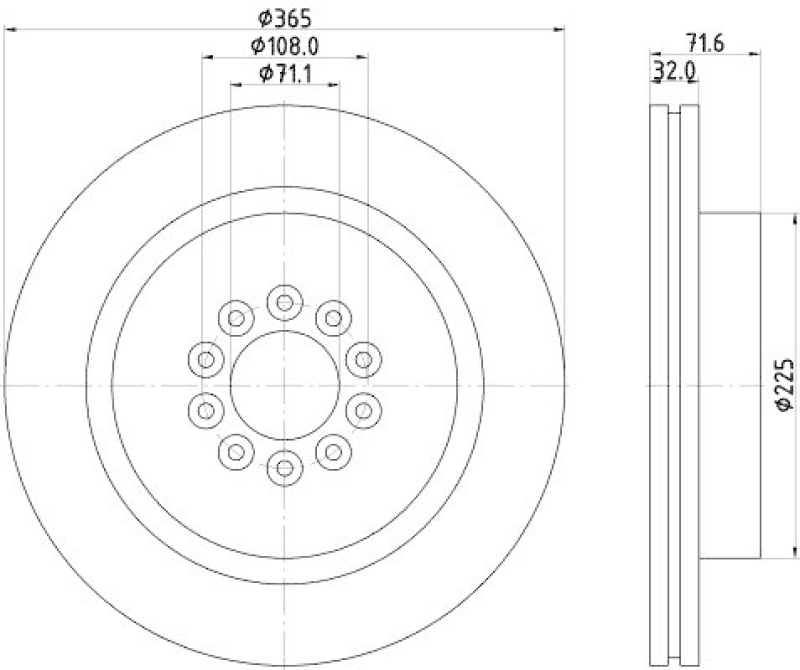 HELLA 8DD 355 129-191 Bremsscheibe f&uuml;r JAGUAR