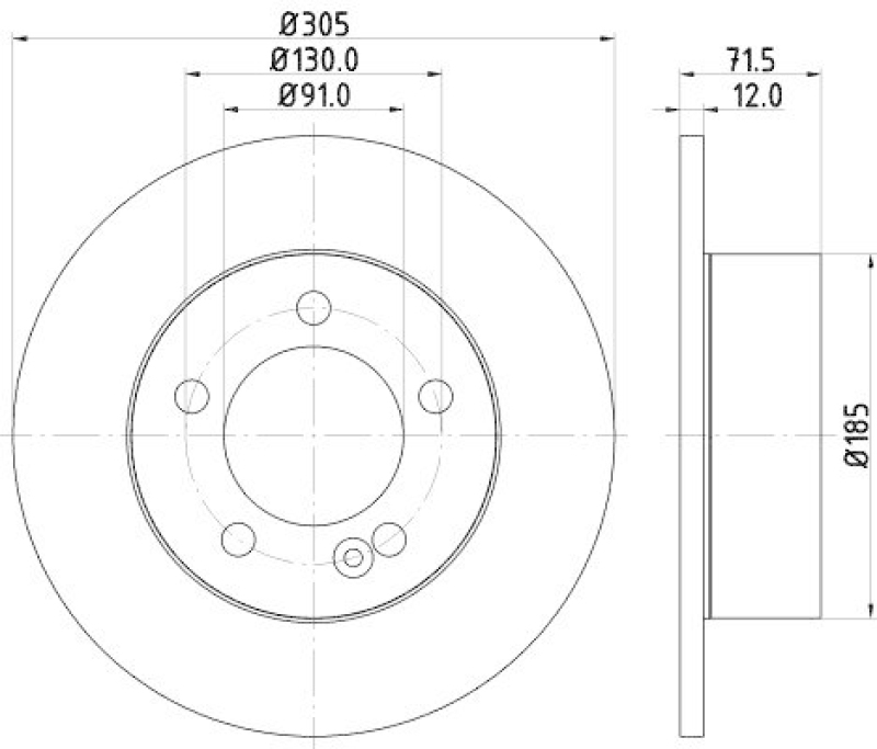HELLA 8DD 355 117-141 Bremsscheibe f&uuml;r OPEL
