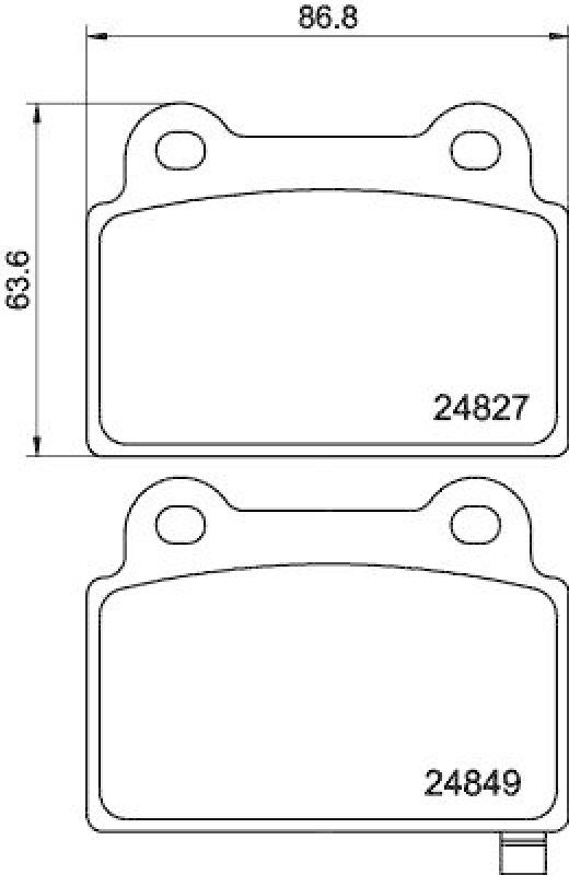 HELLA 8DB 355 014-701 Bremsbelagsatz, Scheibenbremsbelag f&uuml;r MITSU. LANCER (CY/ZA)