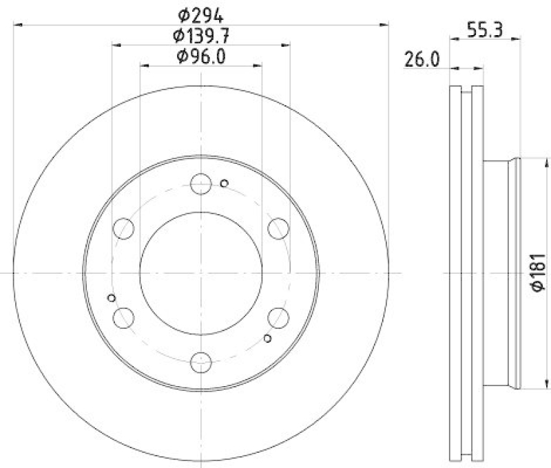 HELLA 8DD 355 117-161 Bremsscheibe f&uuml;r SSANGYONG