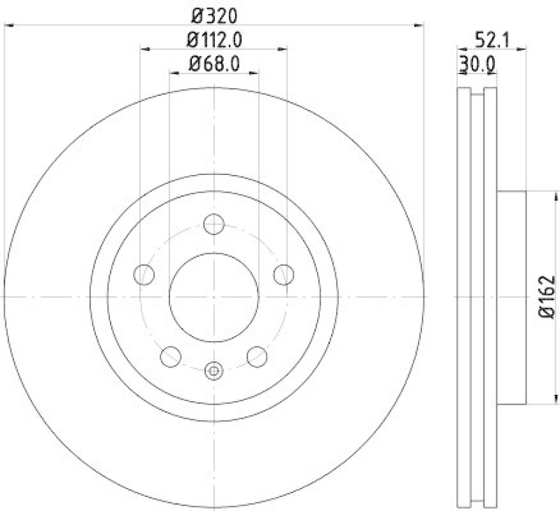 HELLA 8DD 355 117-191 Bremsscheibe f&uuml;r AUDI