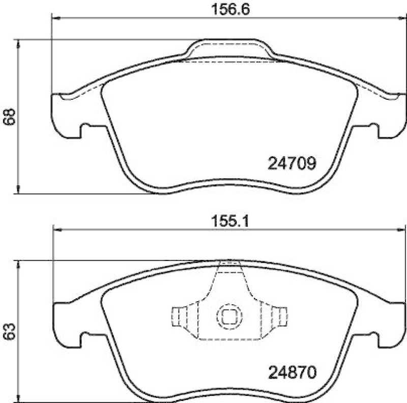 HELLA 8DB 355 014-801 Bremsbelagsatz, Scheibenbremsbelag f&uuml;r RENAULT