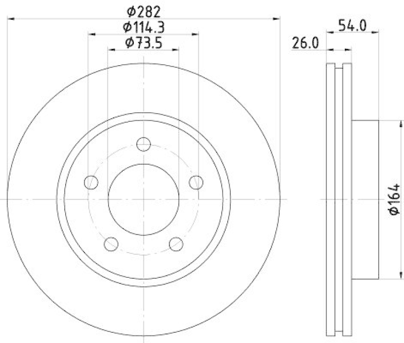 HELLA 8DD 355 117-211 Bremsscheibe f&uuml;r CHRYSLER