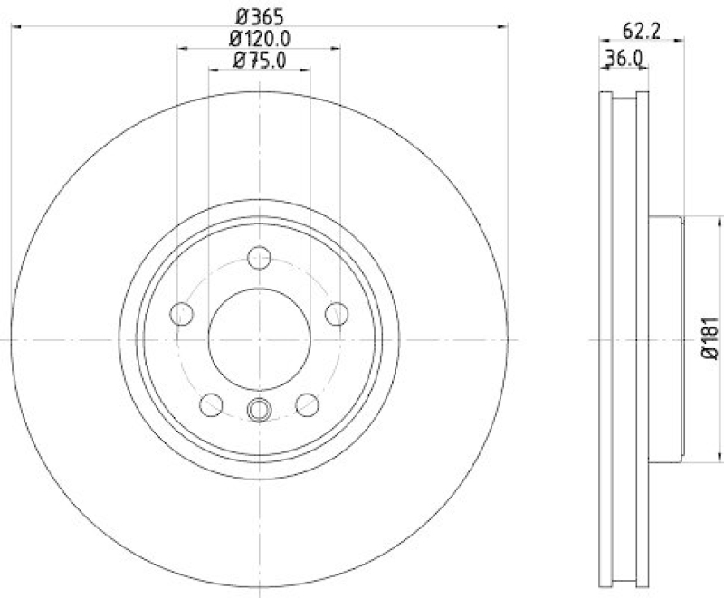 HELLA 8DD 355 129-311 Bremsscheibe f&uuml;r BMW