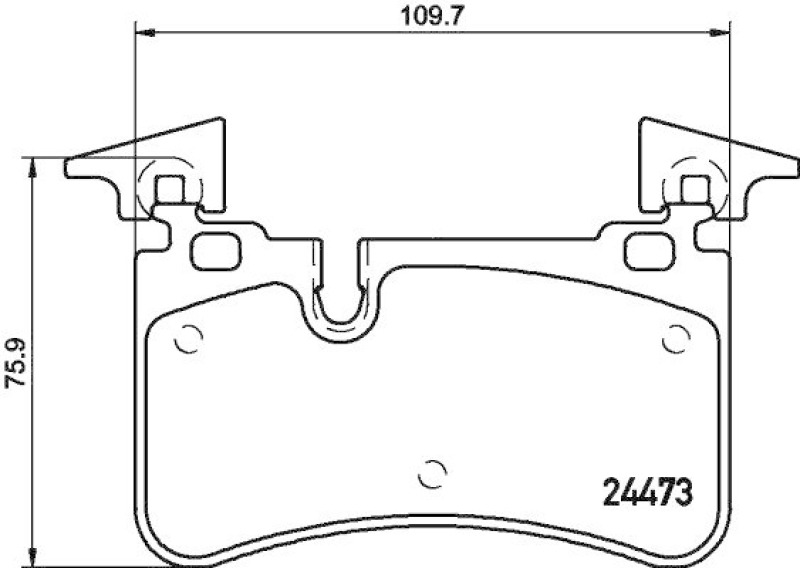 HELLA 8DB 355 014-811 Bremsbelagsatz, Scheibenbremsbelag für MB