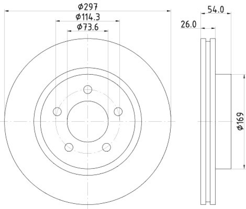 HELLA 8DD 355 117-221 Bremsscheibe f&uuml;r CHRYSLER