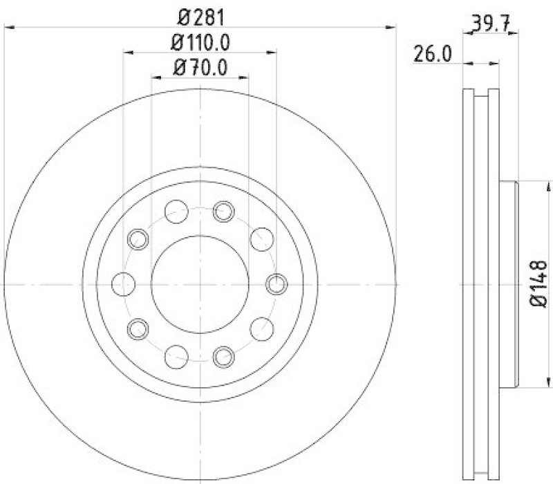 HELLA 8DD 355 117-231 Bremsscheibe f&uuml;r ALFA GIULIETTA (940_)