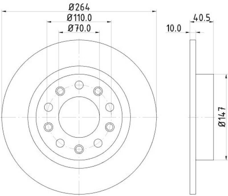 HELLA 8DD 355 117-241 Bremsscheibe f&uuml;r ALFA