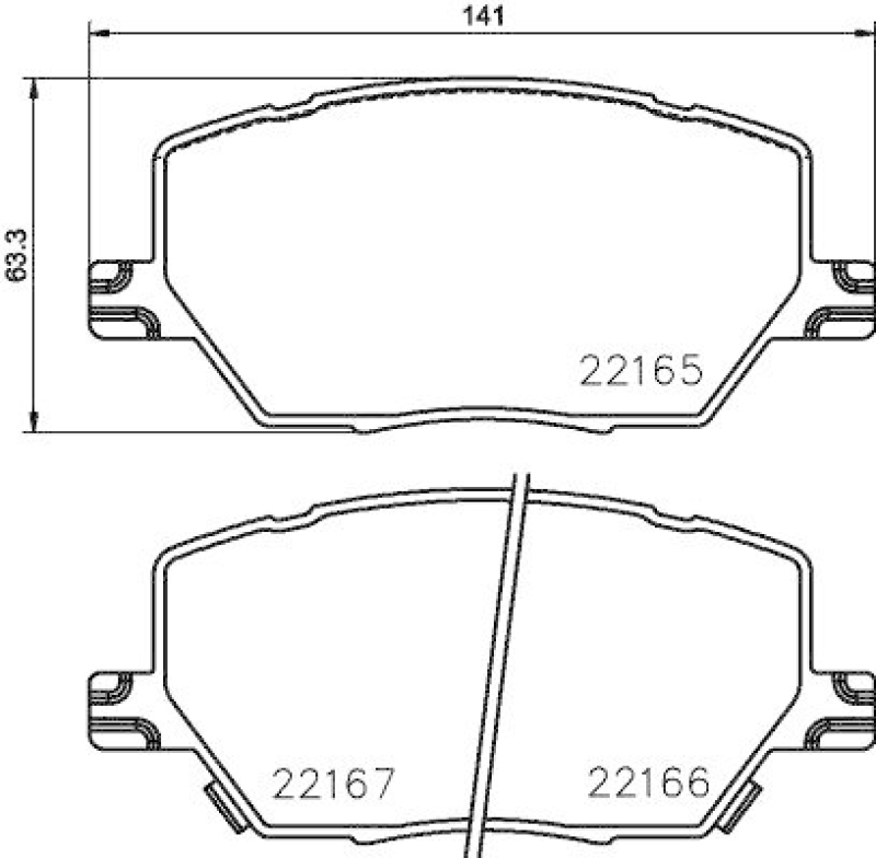 HELLA 8DB 355 024-711 Bremsbelagsatz, Scheibenbremsbelag f&uuml;r JEEP/FIAT