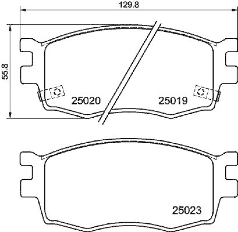 HELLA 8DB 355 014-921 Bremsbelagsatz, Scheibenbremsbelag f&uuml;r HYUNDAI
