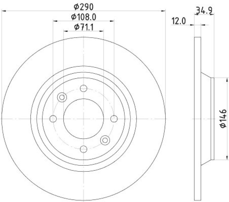 HELLA 8DD 355 117-291 Bremsscheibe f&uuml;r P.S.A