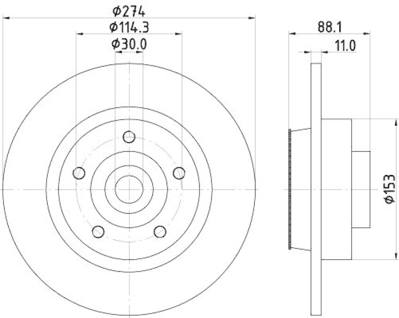 HELLA 8DD 355 117-351 Bremsscheibe f&uuml;r RENAULT