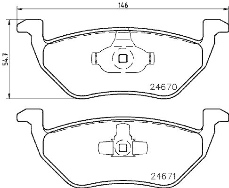 HELLA 8DB 355 014-951 Bremsbelagsatz, Scheibenbremsbelag f&uuml;r MAZDA/FORD
