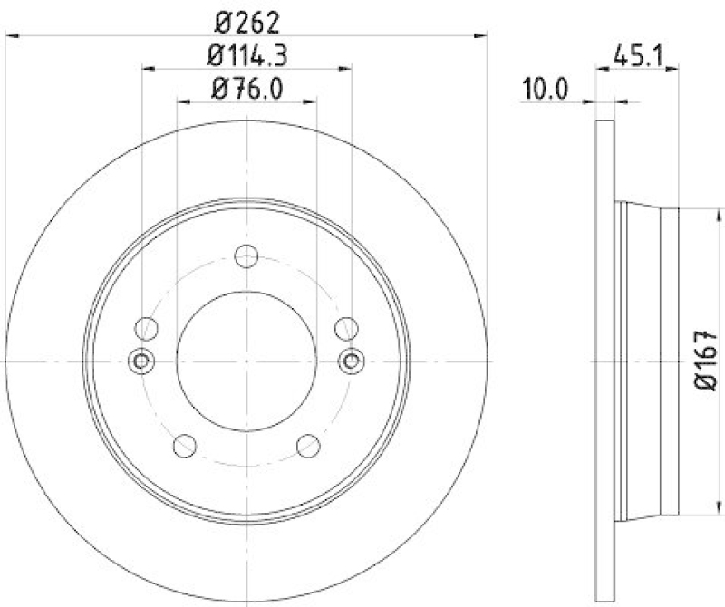 HELLA 8DD 355 129-451 Bremsscheibe für HYUNDAI/KIA