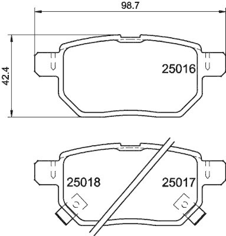 HELLA 8DB 355 014-991 Bremsbelagsatz, Scheibenbremsbelag f&uuml;r TOYOTA/LEXUS