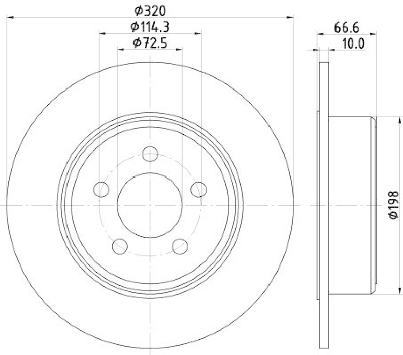 HELLA 8DD 355 117-411 Bremsscheibe f&uuml;r CHRYSLER