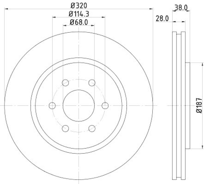 HELLA 8DD 355 129-541 Bremsscheibe f&uuml;r NISSAN