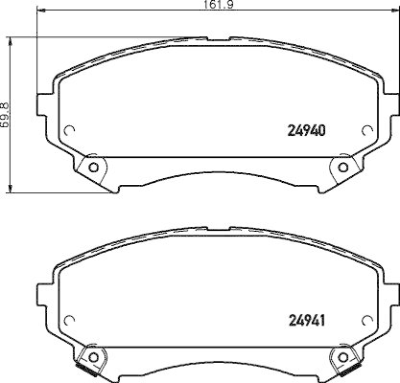 HELLA 8DB 355 015-141 Bremsbelagsatz, Scheibenbremsbelag f&uuml;r CADILLAC