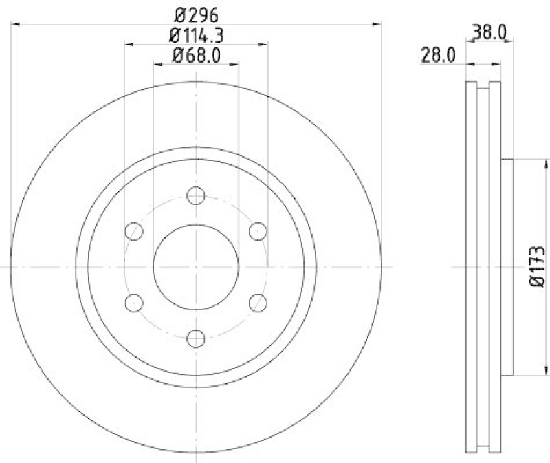 HELLA 8DD 355 129-561 Bremsscheibe für NISSAN