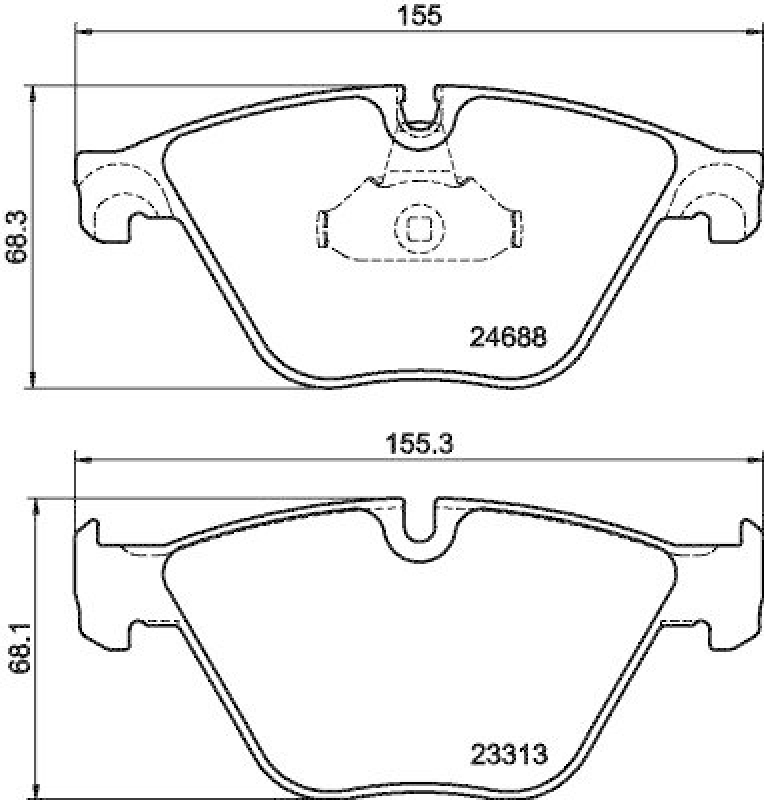 HELLA 8DB 355 015-261 Bremsbelagsatz, Scheibenbremsbelag f&uuml;r BMW