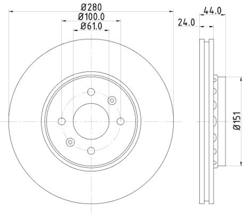 HELLA 8DD 355 129-611 Bremsscheibe f&uuml;r RENAULT/DACIA