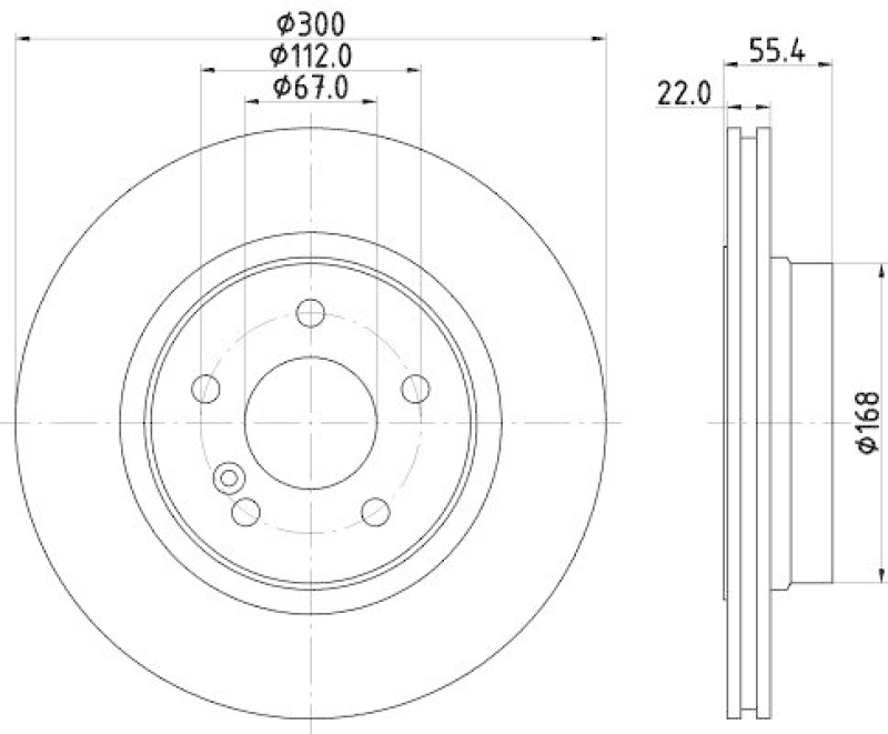 HELLA 8DD 355 117-771 Bremsscheibe f&uuml;r MB