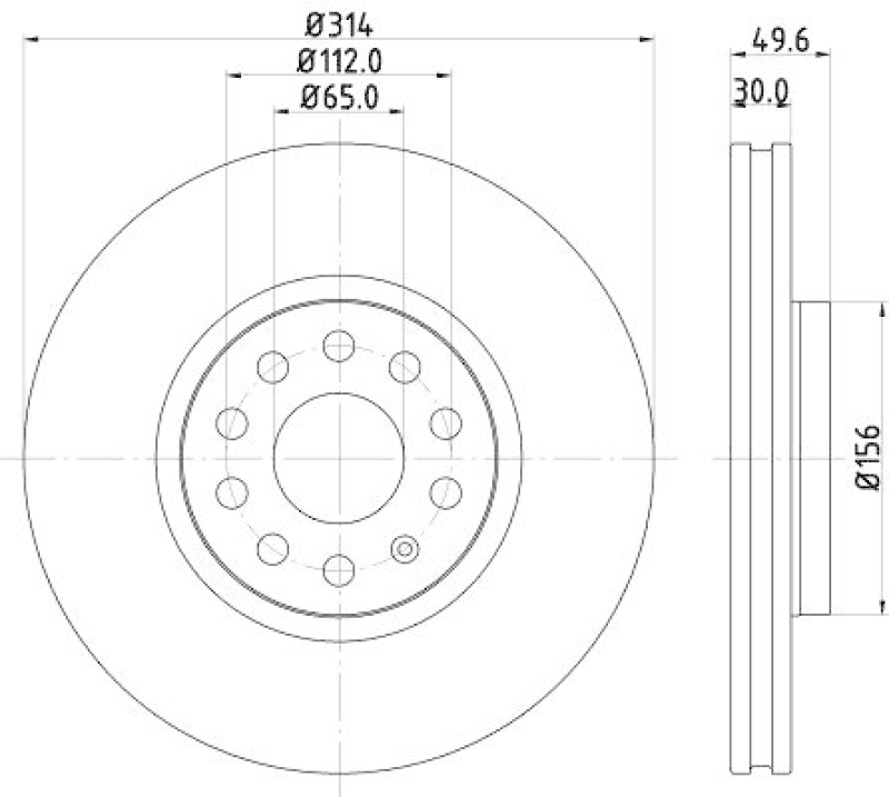 HELLA 8DD 355 117-791 Bremsscheibe f&uuml;r VW/SEAT