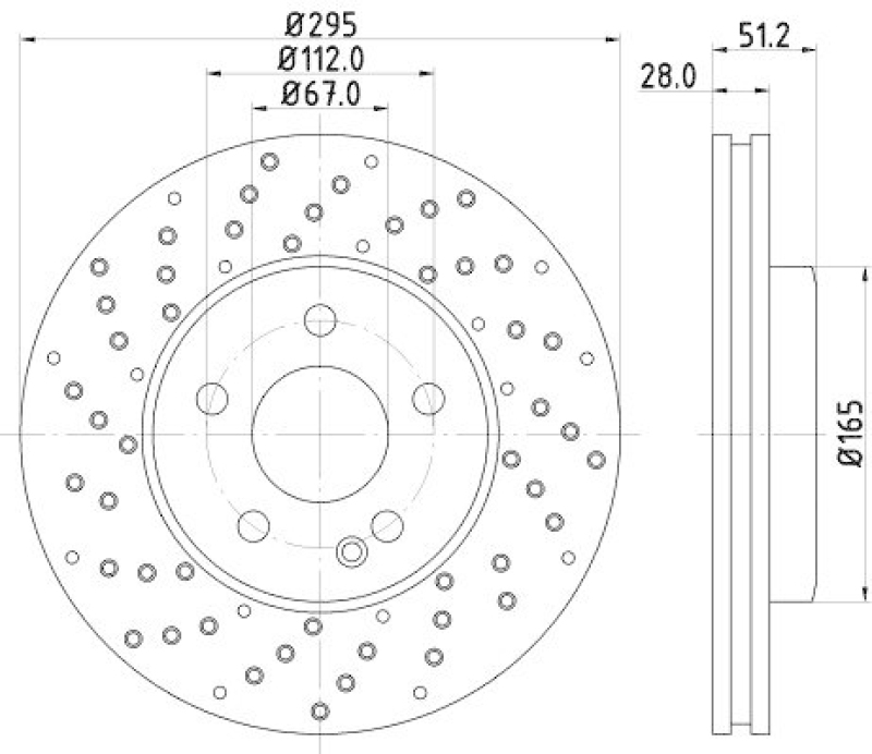 HELLA 8DD 355 129-681 Bremsscheibe f&uuml;r MB