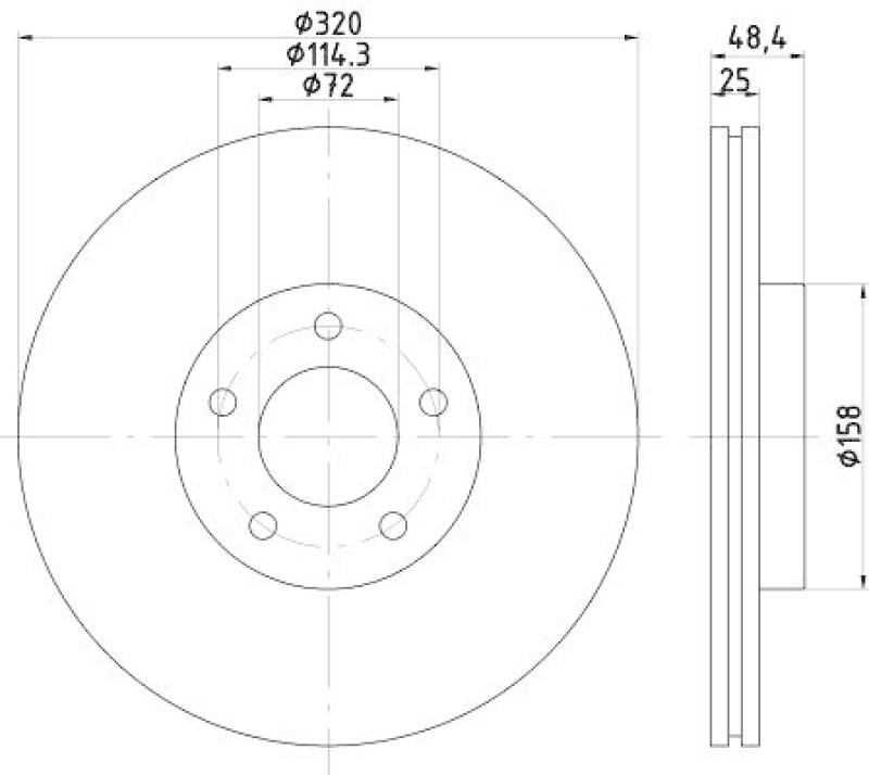 HELLA 8DD 355 117-891 Bremsscheibe f&uuml;r MAZDA