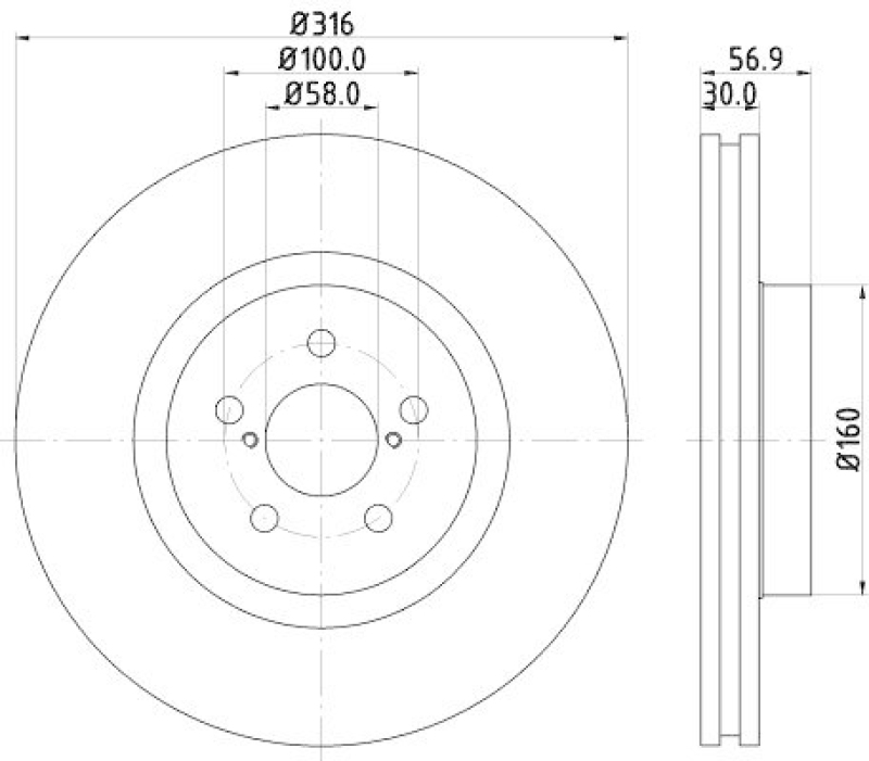 HELLA 8DD 355 117-921 Bremsscheibe für SUBARU