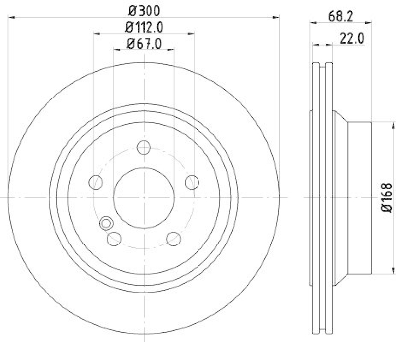 HELLA 8DD 355 129-791 Bremsscheibe für MB