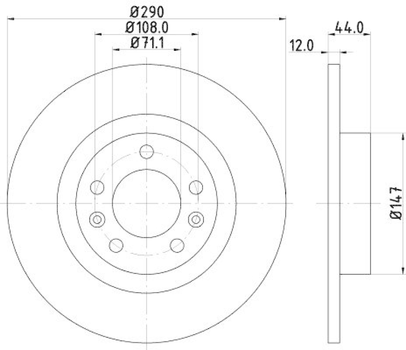 HELLA 8DD 355 117-991 Bremsscheibe f&uuml;r PEUGEOT