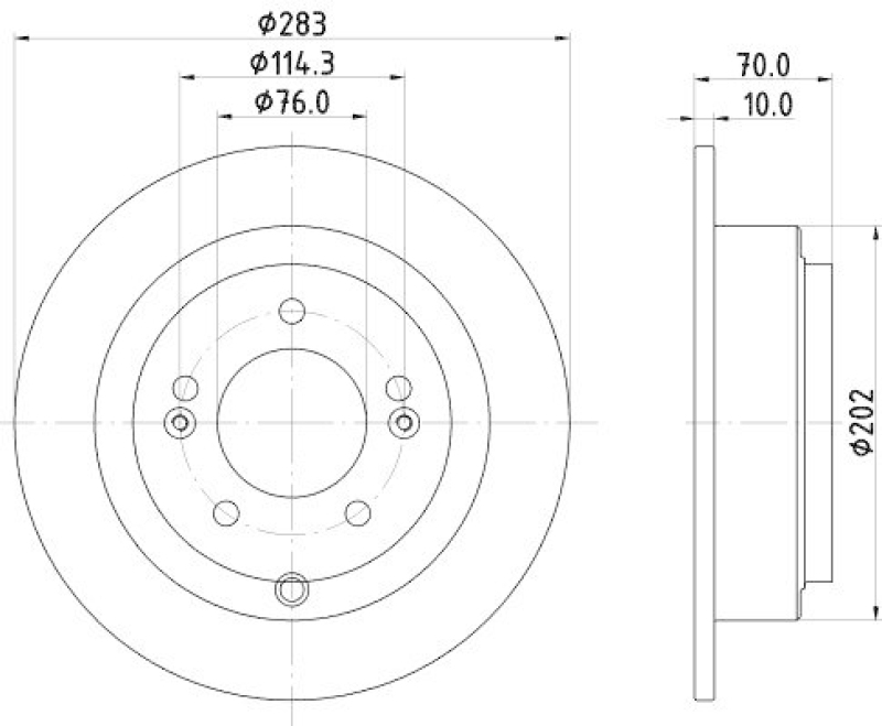 HELLA 8DD 355 118-091 Bremsscheibe f&uuml;r KIA OPIRUS (GH)