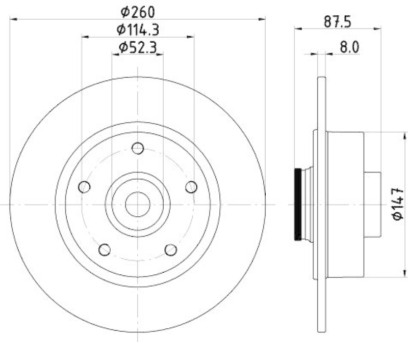 HELLA 8DD 355 129-871 Bremsscheibe