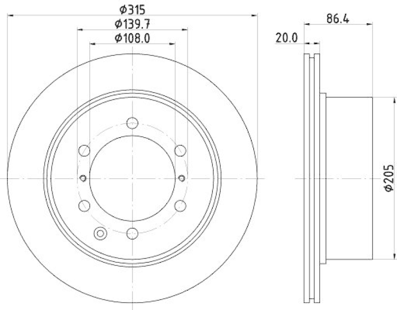 HELLA 8DD 355 118-141 Bremsscheibe f&uuml;r HYUNDAI TERRACAN (HP)