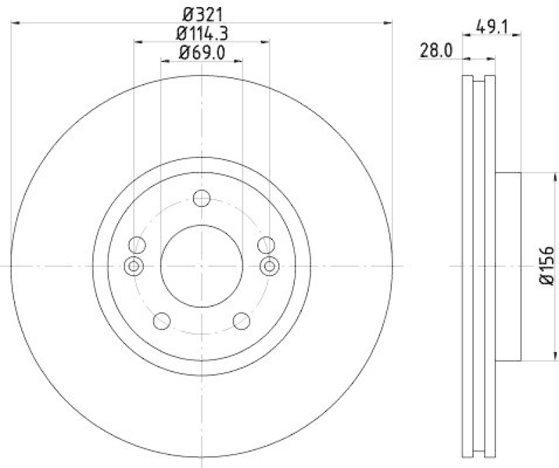 HELLA 8DD 355 118-161 Bremsscheibe für HYUNDAI/KIA