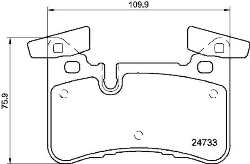 HELLA 8DB 355 015-721 Bremsbelagsatz, Scheibenbremsbelag f&uuml;r MB