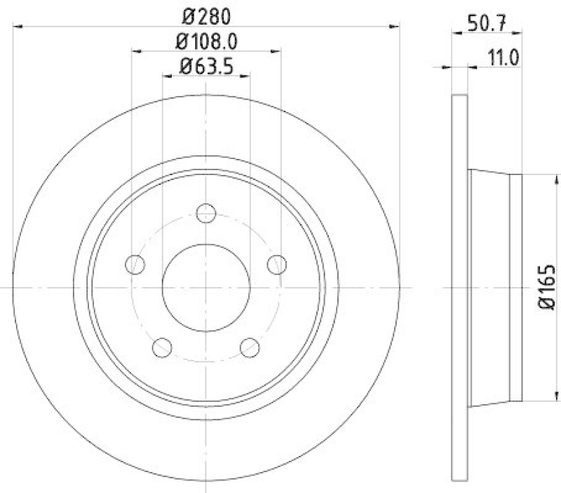 HELLA 8DD 355 118-211 Bremsscheibe f&uuml;r FORD