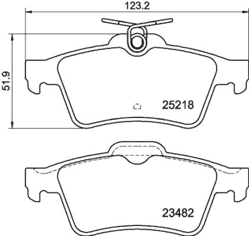HELLA 8DB 355 015-741 Bremsbelagsatz, Scheibenbremsbelag f&uuml;r PEUGEOT