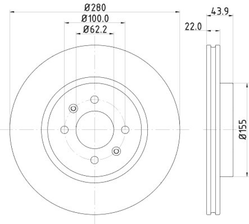 HELLA 8DD 355 118-251 Bremsscheibe für KIA
